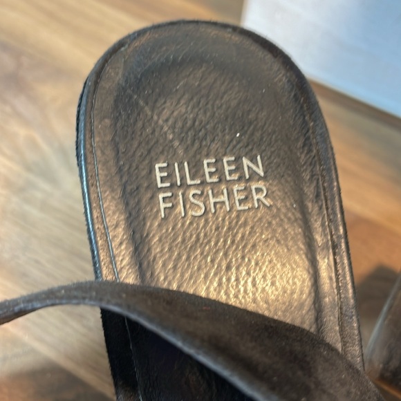 Eileen Fisher Suede Chic Minimal Sling Back Stacked Heel Round Toe Size 8.5 - Picture 14 of 14